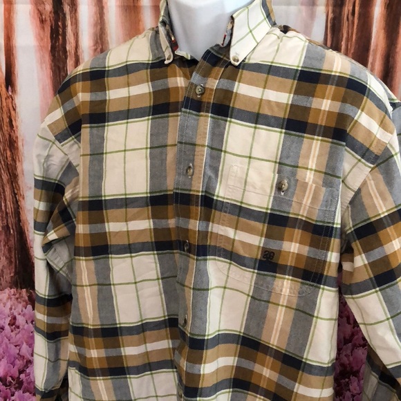 20x MENS flannel tan/neutral color button up SMALL - Picture 2 of 8
